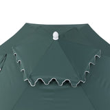 Mossbank 8.5 ft. Coastal Double-Tiered Castle Market Patio Umbrella with Auto-Tilt Crank Wind Vent and UV Protection