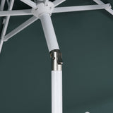 Mossbank 8.5 ft. Coastal Double-Tiered Castle Market Patio Umbrella with Auto-Tilt Crank Wind Vent and UV Protection