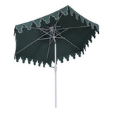 Mossbank 8.5 ft. Coastal Double-Tiered Castle Market Patio Umbrella with Auto-Tilt Crank Wind Vent and UV Protection