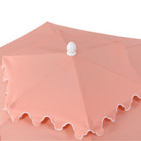 Mossbank 8.5 ft. Coastal Double-Tiered Castle Market Patio Umbrella with Auto-Tilt Crank Wind Vent and UV Protection