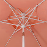Mossbank 8.5 ft. Coastal Double-Tiered Castle Market Patio Umbrella with Auto-Tilt Crank Wind Vent and UV Protection