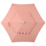 Mossbank 8.5 ft. Coastal Double-Tiered Castle Market Patio Umbrella with Auto-Tilt Crank Wind Vent and UV Protection