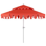 Mossbank 8.5 ft. Coastal Double-Tiered Castle Market Patio Umbrella with Auto-Tilt Crank Wind Vent and UV Protection