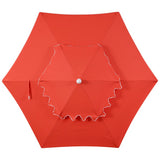 Mossbank 8.5 ft. Coastal Double-Tiered Castle Market Patio Umbrella with Auto-Tilt Crank Wind Vent and UV Protection