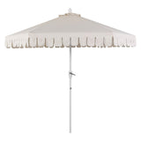Riverstone 8.5 ft. Classic Castle Scalloped Market Patio Umbrella with Auto-Tilt Crank Wind Vent and UV Protection