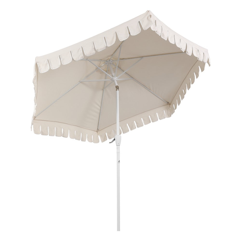 Riverstone 8.5 ft. Classic Castle Scalloped Market Patio Umbrella with Auto-Tilt Crank Wind Vent and UV Protection