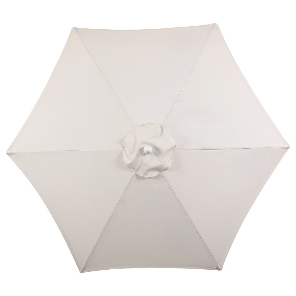 Riverstone 8.5 ft. Classic Castle Scalloped Market Patio Umbrella with Auto-Tilt Crank Wind Vent and UV Protection