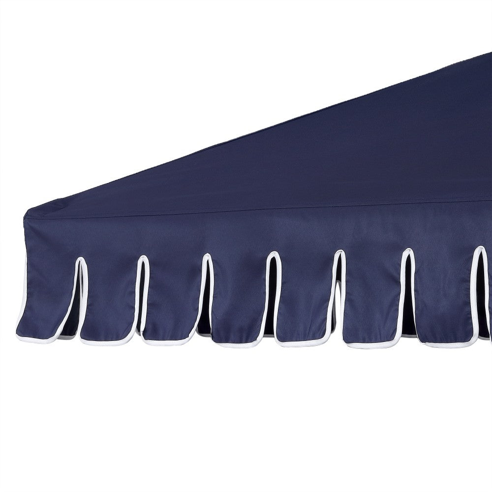 Riverstone 8.5 ft. Classic Castle Scalloped Market Patio Umbrella with Auto-Tilt Crank Wind Vent and UV Protection