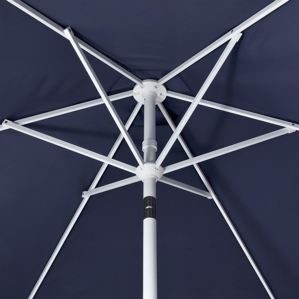Riverstone 8.5 ft. Classic Castle Scalloped Market Patio Umbrella with Auto-Tilt Crank Wind Vent and UV Protection