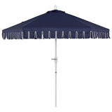 Riverstone 8.5 ft. Classic Castle Scalloped Market Patio Umbrella with Auto-Tilt Crank Wind Vent and UV Protection
