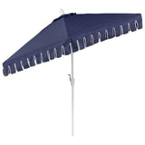 Riverstone 8.5 ft. Classic Castle Scalloped Market Patio Umbrella with Auto-Tilt Crank Wind Vent and UV Protection