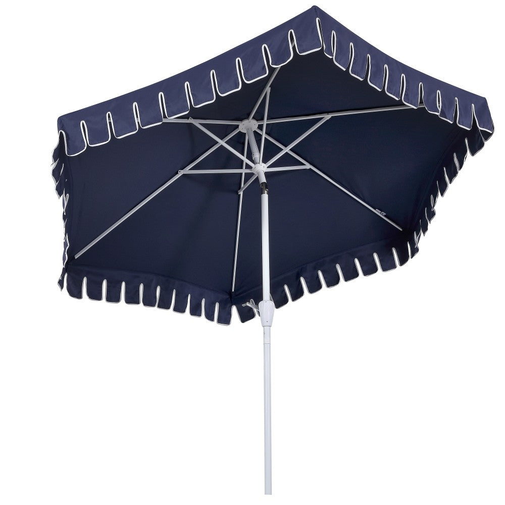 Riverstone 8.5 ft. Classic Castle Scalloped Market Patio Umbrella with Auto-Tilt Crank Wind Vent and UV Protection