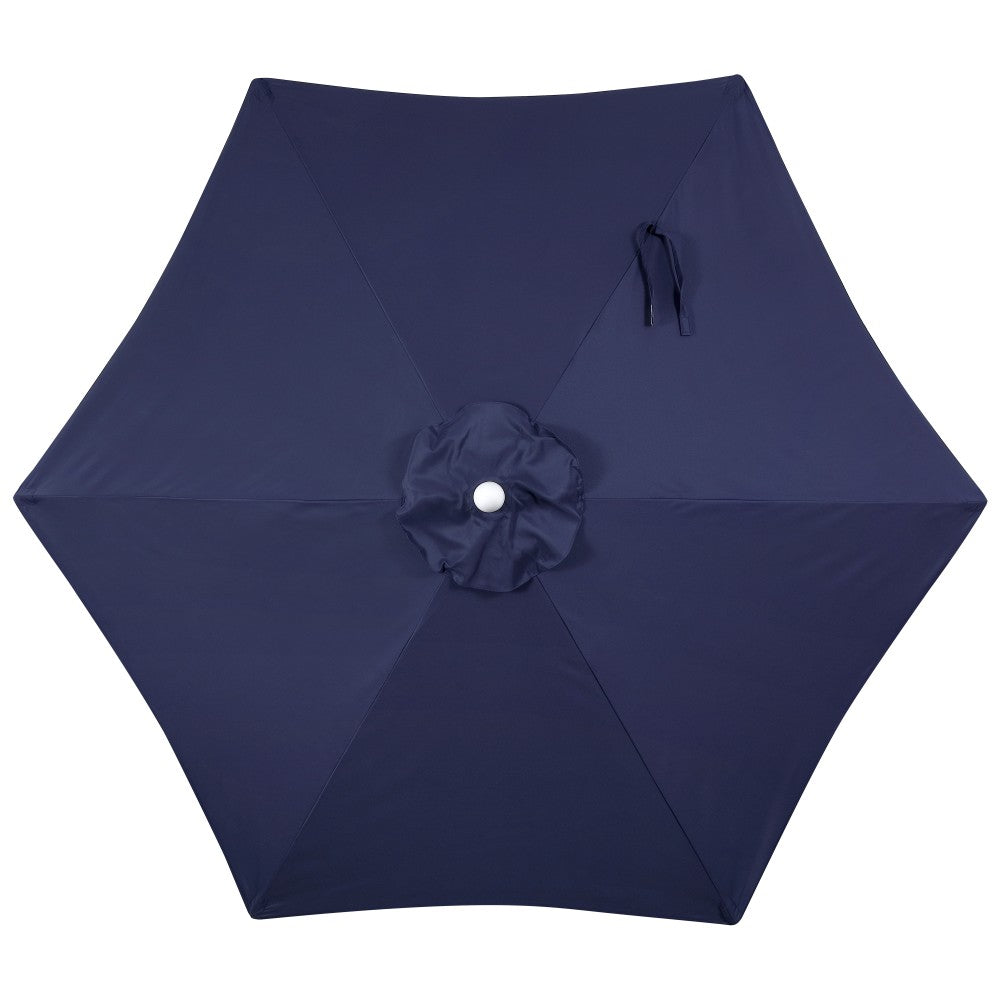 Riverstone 8.5 ft. Classic Castle Scalloped Market Patio Umbrella with Auto-Tilt Crank Wind Vent and UV Protection