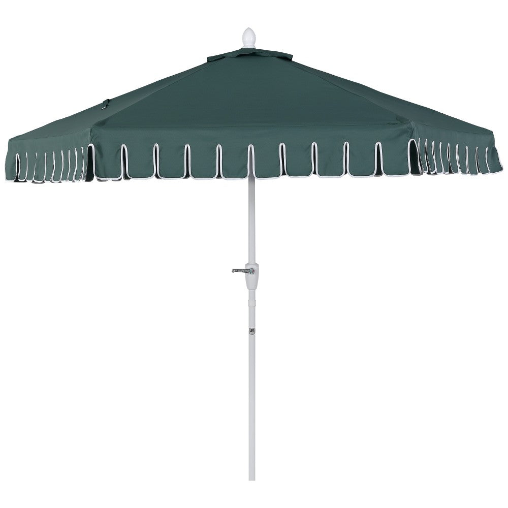 Riverstone 8.5 ft. Classic Castle Scalloped Market Patio Umbrella with Auto-Tilt Crank Wind Vent and UV Protection