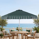Riverstone 8.5 ft. Classic Castle Scalloped Market Patio Umbrella with Auto-Tilt Crank Wind Vent and UV Protection