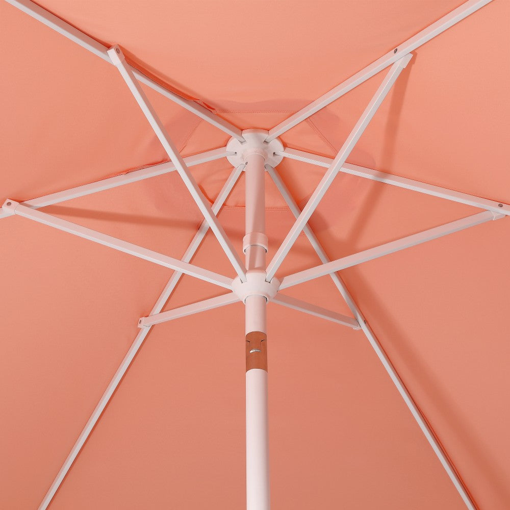 Riverstone 8.5 ft. Classic Castle Scalloped Market Patio Umbrella with Auto-Tilt Crank Wind Vent and UV Protection