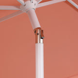 Riverstone 8.5 ft. Classic Castle Scalloped Market Patio Umbrella with Auto-Tilt Crank Wind Vent and UV Protection