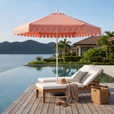 Riverstone 8.5 ft. Classic Castle Scalloped Market Patio Umbrella with Auto-Tilt Crank Wind Vent and UV Protection