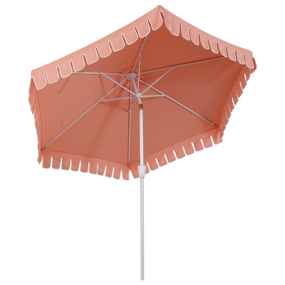 Riverstone 8.5 ft. Classic Castle Scalloped Market Patio Umbrella with Auto-Tilt Crank Wind Vent and UV Protection