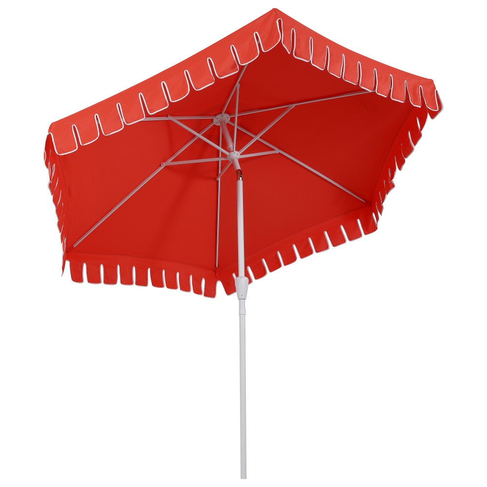 Riverstone 8.5 ft. Classic Castle Scalloped Market Patio Umbrella with Auto-Tilt Crank Wind Vent and UV Protection