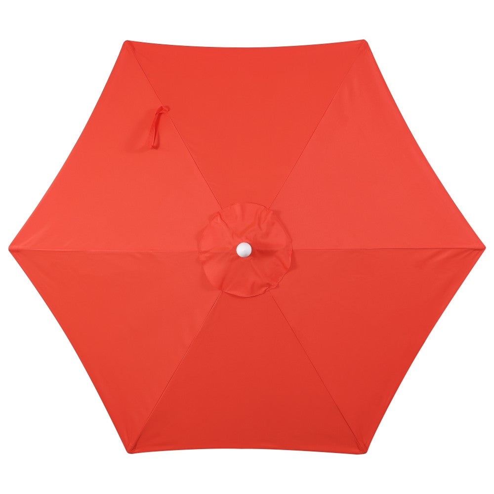 Riverstone 8.5 ft. Classic Castle Scalloped Market Patio Umbrella with Auto-Tilt Crank Wind Vent and UV Protection