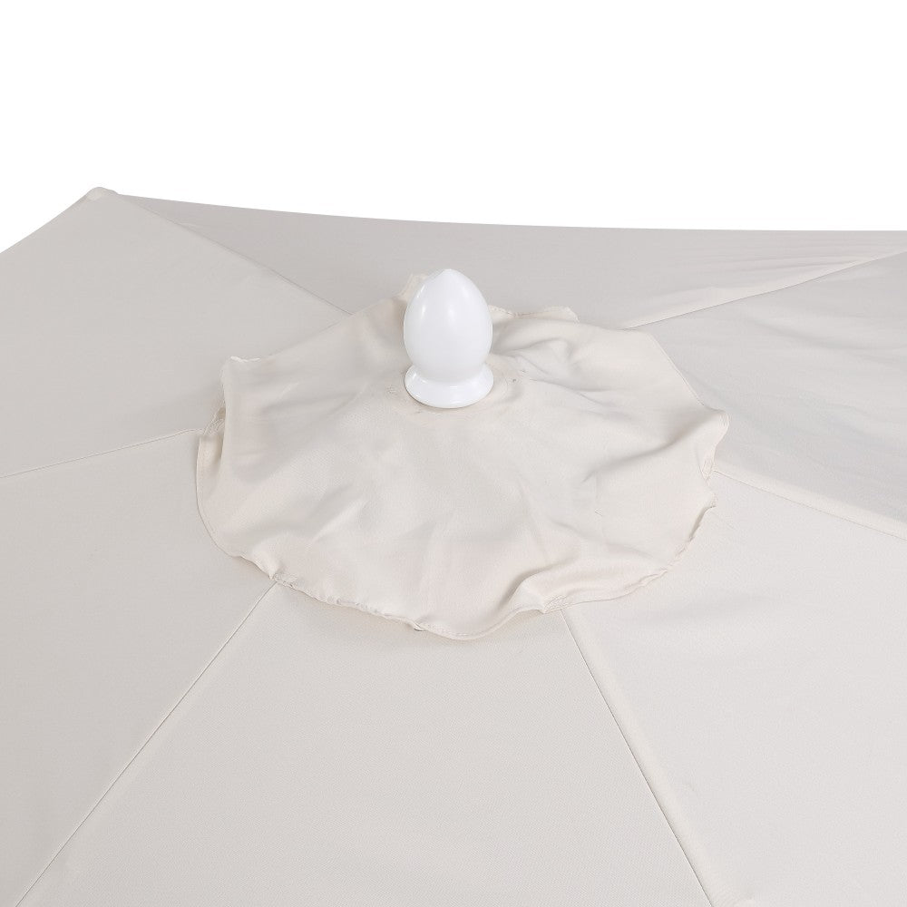 Oakhaven  9 ft. Bohemian Coastal Lotus Scallop Market Patio Umbrella with Auto-Tilt Crank Wind Vent and UV Protection