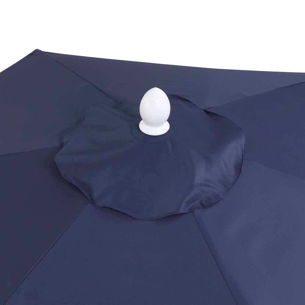 Oakhaven  9 ft. Bohemian Coastal Lotus Scallop Market Patio Umbrella with Auto-Tilt Crank Wind Vent and UV Protection