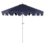 Oakhaven  9 ft. Bohemian Coastal Lotus Scallop Market Patio Umbrella with Auto-Tilt Crank Wind Vent and UV Protection