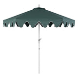 Oakhaven  9 ft. Bohemian Coastal Lotus Scallop Market Patio Umbrella with Auto-Tilt Crank Wind Vent and UV Protection