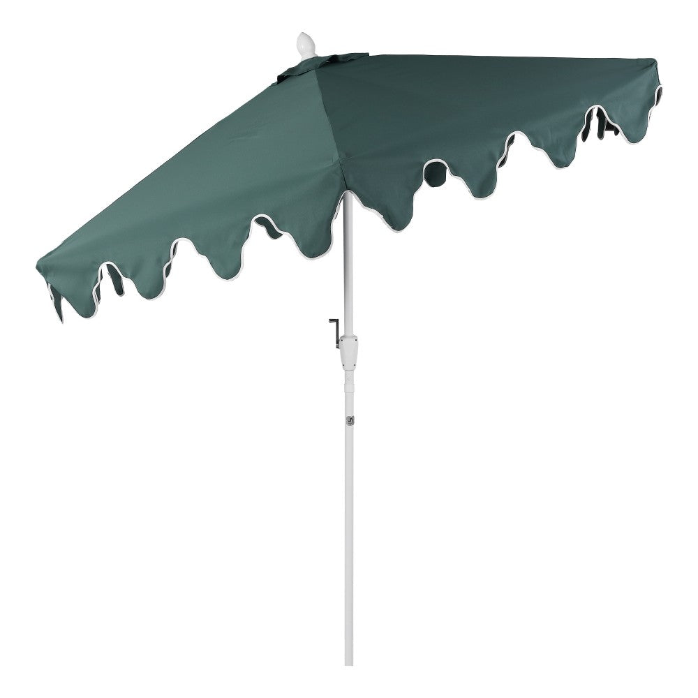 Oakhaven  9 ft. Bohemian Coastal Lotus Scallop Market Patio Umbrella with Auto-Tilt Crank Wind Vent and UV Protection