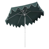 Oakhaven  9 ft. Bohemian Coastal Lotus Scallop Market Patio Umbrella with Auto-Tilt Crank Wind Vent and UV Protection