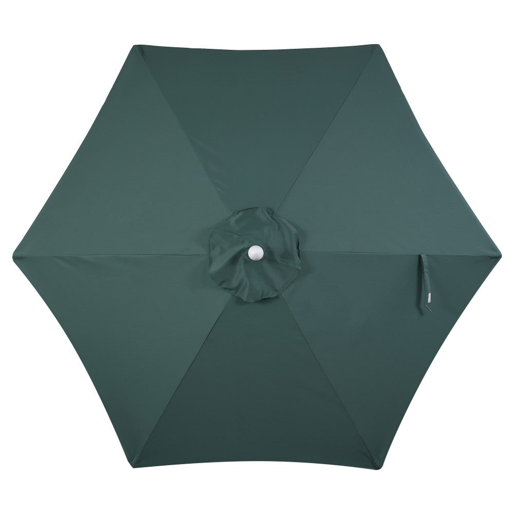Oakhaven  9 ft. Bohemian Coastal Lotus Scallop Market Patio Umbrella with Auto-Tilt Crank Wind Vent and UV Protection