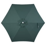 Oakhaven  9 ft. Bohemian Coastal Lotus Scallop Market Patio Umbrella with Auto-Tilt Crank Wind Vent and UV Protection