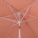 Oakhaven  9 ft. Bohemian Coastal Lotus Scallop Market Patio Umbrella with Auto-Tilt Crank Wind Vent and UV Protection