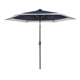 Nancy 9 ft. Classic Coastal 2-Tone Solar LED Market Patio Umbrella