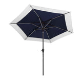Nancy 9 ft. Classic Coastal 2-Tone Solar LED Market Patio Umbrella
