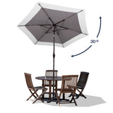 Nancy 9 ft. Classic Coastal 2-Tone Solar LED Market Patio Umbrella