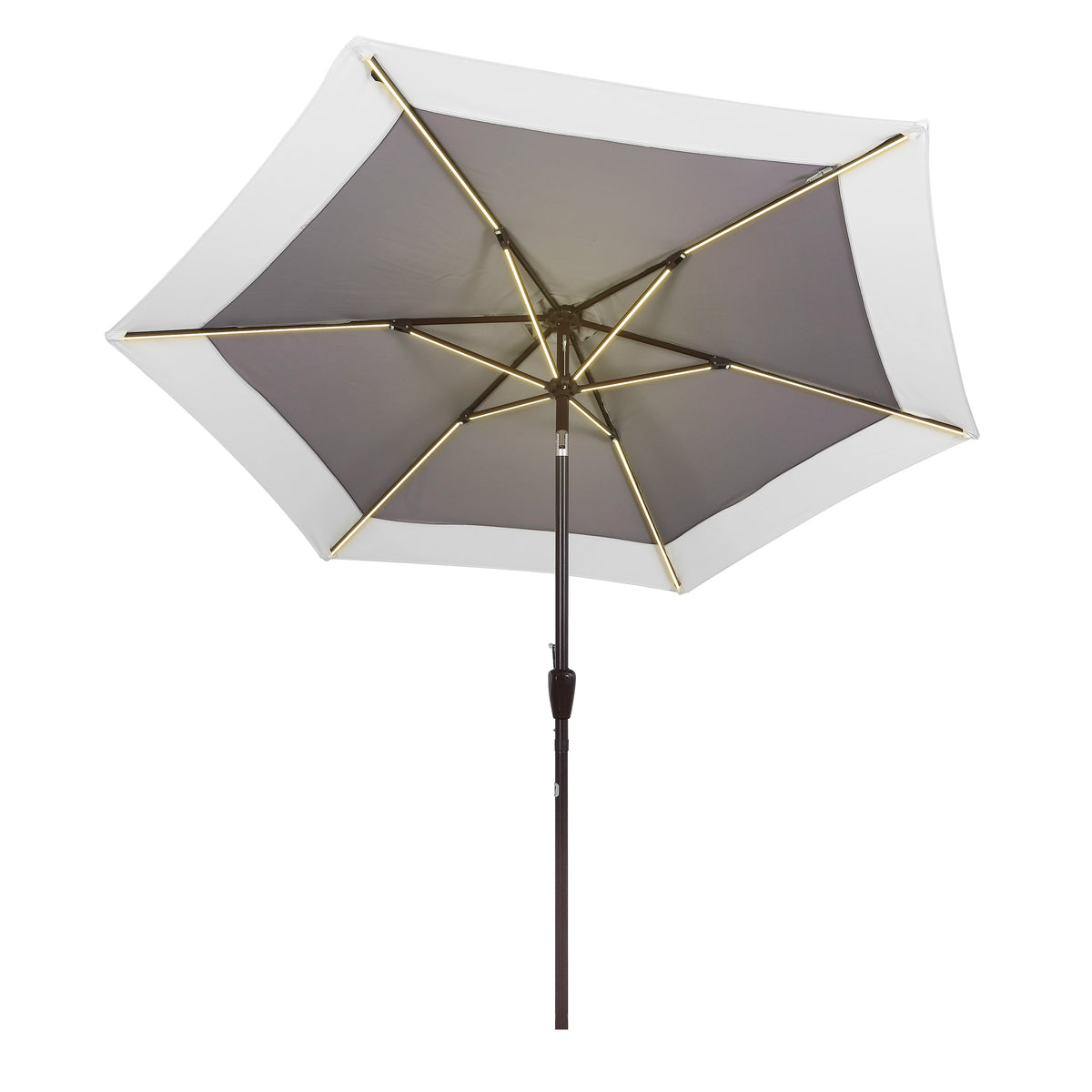 Nancy 9 ft. Classic Coastal 2-Tone Solar LED Market Patio Umbrella