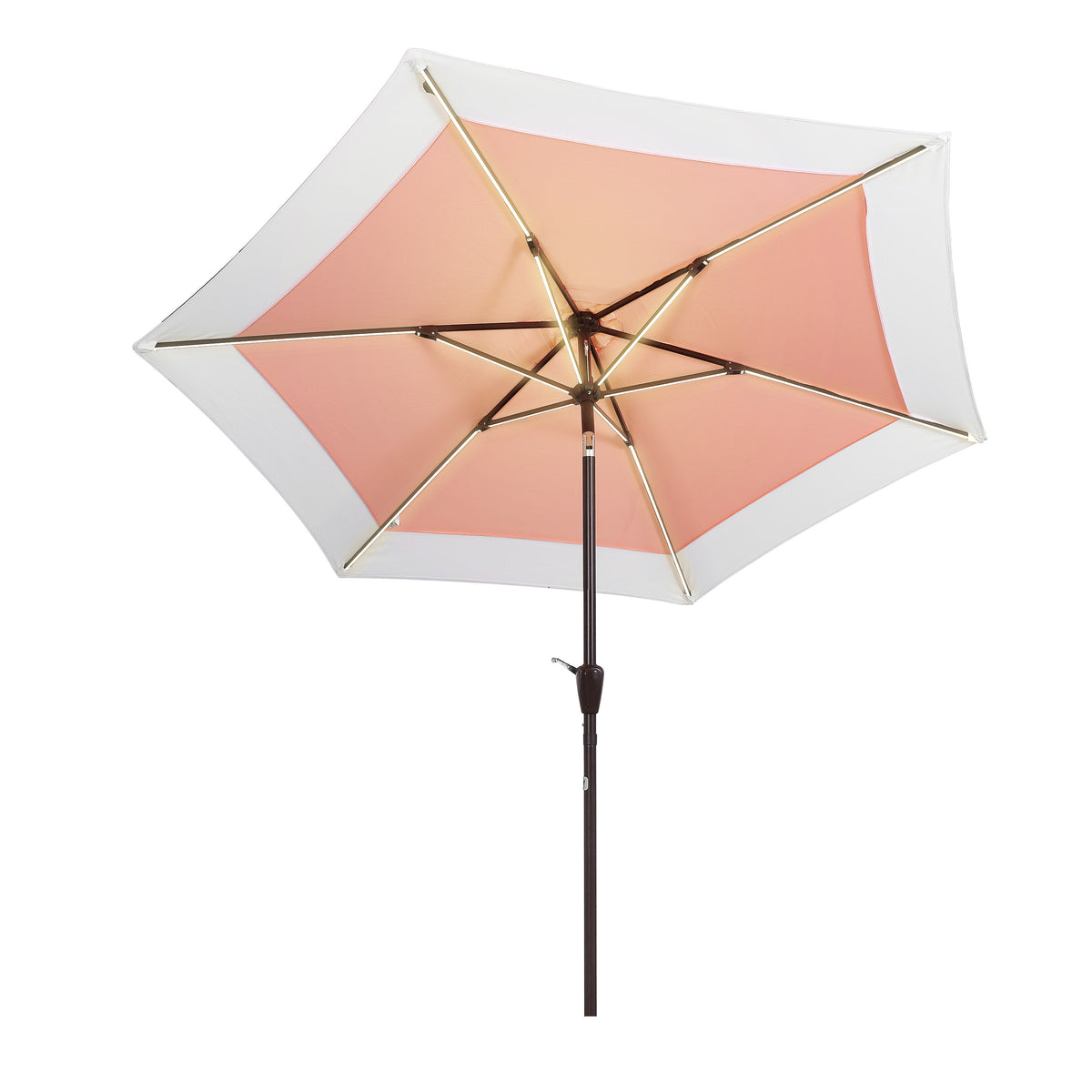 Nancy 9 ft. Classic Coastal 2-Tone Solar LED Market Patio Umbrella