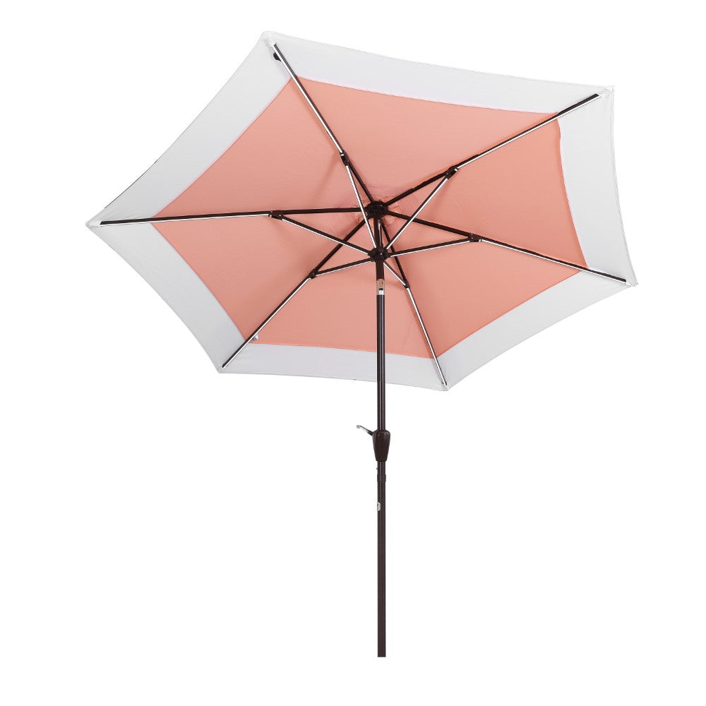 Nancy 9 ft. Classic Coastal 2-Tone Solar LED Market Patio Umbrella