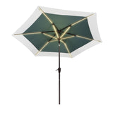 Nancy 9 ft. Classic Coastal 2-Tone Solar LED Market Patio Umbrella