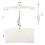 Ditto 9 ft. Classic MidCentury Rectangular Half Market Patio Umbrella