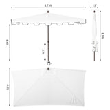 Ditto 9 ft. Classic MidCentury Rectangular Half Market Patio Umbrella