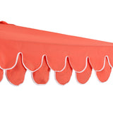 Shah Arc 9 ft. Classic MidCentury Scalloped Fringe Market Patio Half Umbrella with CrankTilt Button and UV Protection