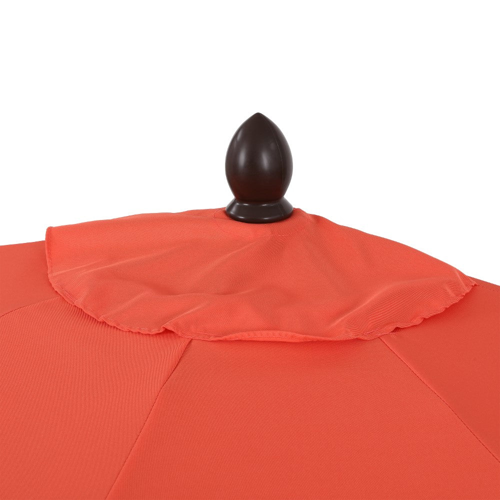 Shah Arc 9 ft. Classic MidCentury Scalloped Fringe Market Patio Half Umbrella with CrankTilt Button and UV Protection