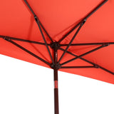 Shah Arc 9 ft. Classic MidCentury Scalloped Fringe Market Patio Half Umbrella with CrankTilt Button and UV Protection