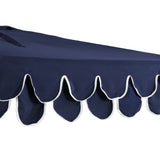 Shah Arc 9 ft. Classic MidCentury Scalloped Fringe Market Patio Half Umbrella with CrankTilt Button and UV Protection