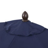 Shah Arc 9 ft. Classic MidCentury Scalloped Fringe Market Patio Half Umbrella with CrankTilt Button and UV Protection