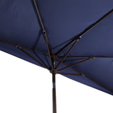 Shah Arc 9 ft. Classic MidCentury Scalloped Fringe Market Patio Half Umbrella with CrankTilt Button and UV Protection