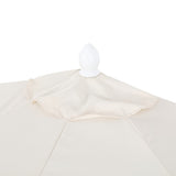 Shah Arc 9 ft. Classic MidCentury Scalloped Fringe Market Patio Half Umbrella with CrankTilt Button and UV Protection
